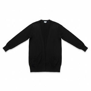 Old Navy 1X Black Womens Open Front Long Cardigan Duster Sweater Cozy Plus Size